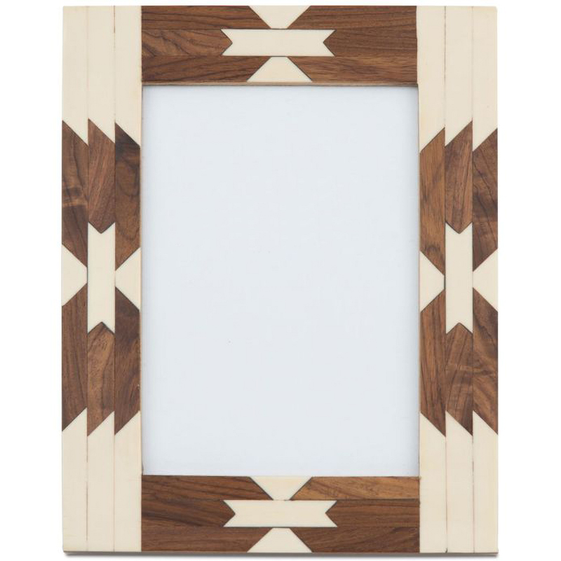 Фоторамка кость Beige Indian Wood Bone Inlay photo frame Бежевый Коричневый Фоторамка кость Beige Indian Wood Bone Inlay photo frame Бежевый Коричневый в Орле | Loft Concept