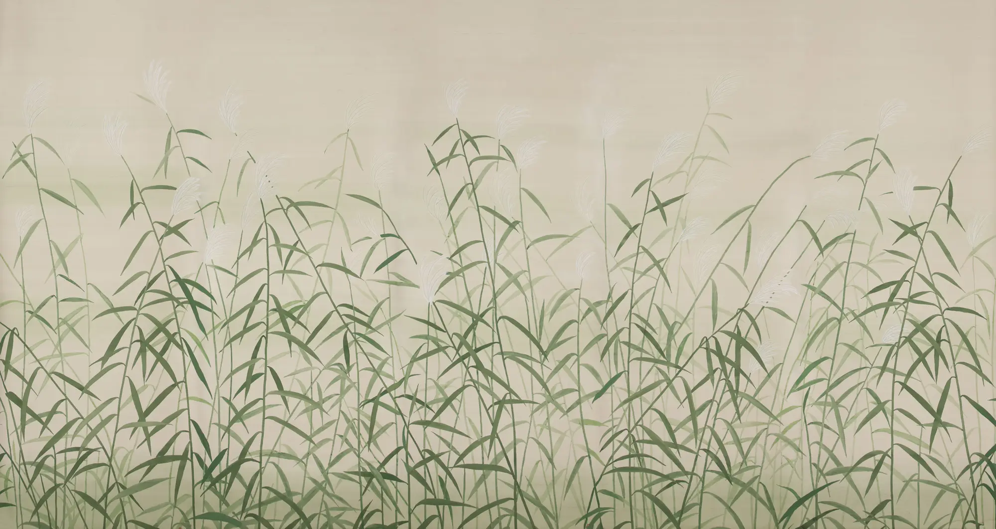 Обои ручная роспись Wild Grasses Special Colourway on Bleached Silver slub silk Обои ручная роспись Wild Grasses Special Colourway on Bleached Silver slub silk - постер Loft-Concept в Орле