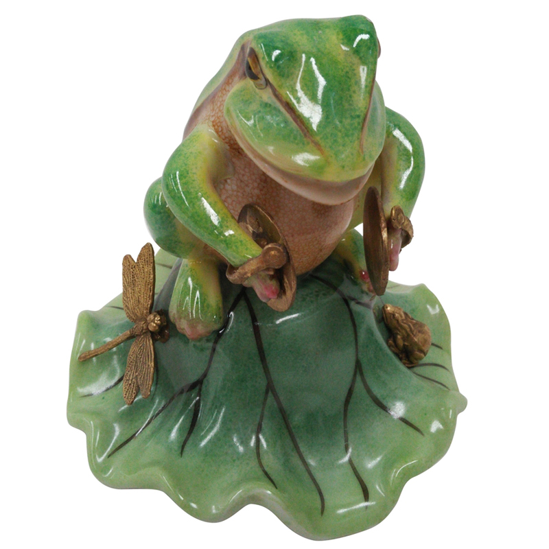 Статуэтка Frog Drummer Зеленый Золотой Статуэтка Frog Drummer Зеленый Золотой в Орле | Loft Concept