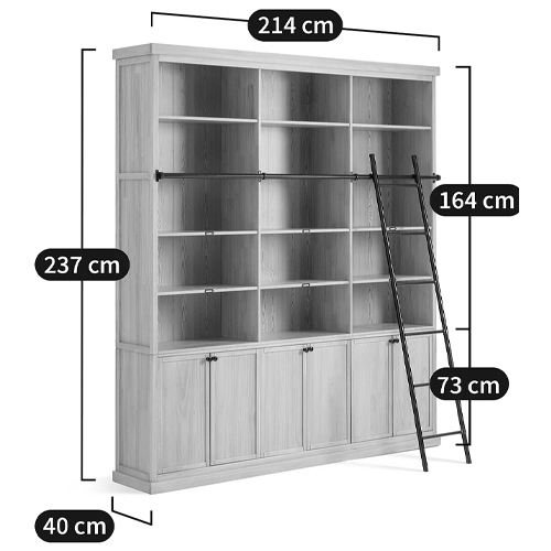 Книжный шкаф из массива сосны с металлической лестницей Burton Wood Cabinet Книжный шкаф из массива сосны с металлической лестницей Burton Wood Cabinet в Орле