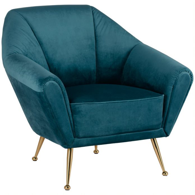 Кресло Brunner Chair blue Золотой Темно-синий Кресло Brunner Chair blue Золотой Темно-синий в Орле | Loft Concept
