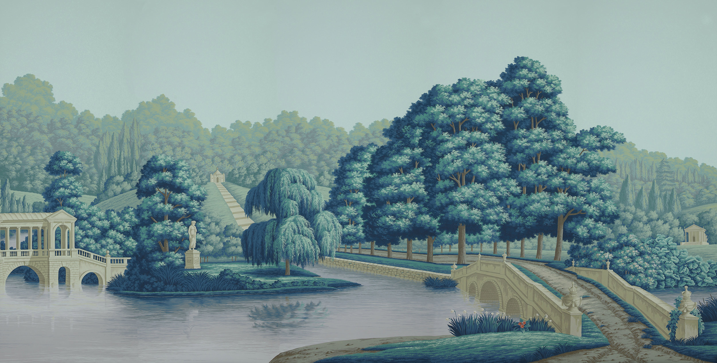 Обои ручная роспись English Landscape Special Colourway on scenic paper Обои ручная роспись English Landscape Special Colourway on scenic paper - постер Loft-Concept в Орле