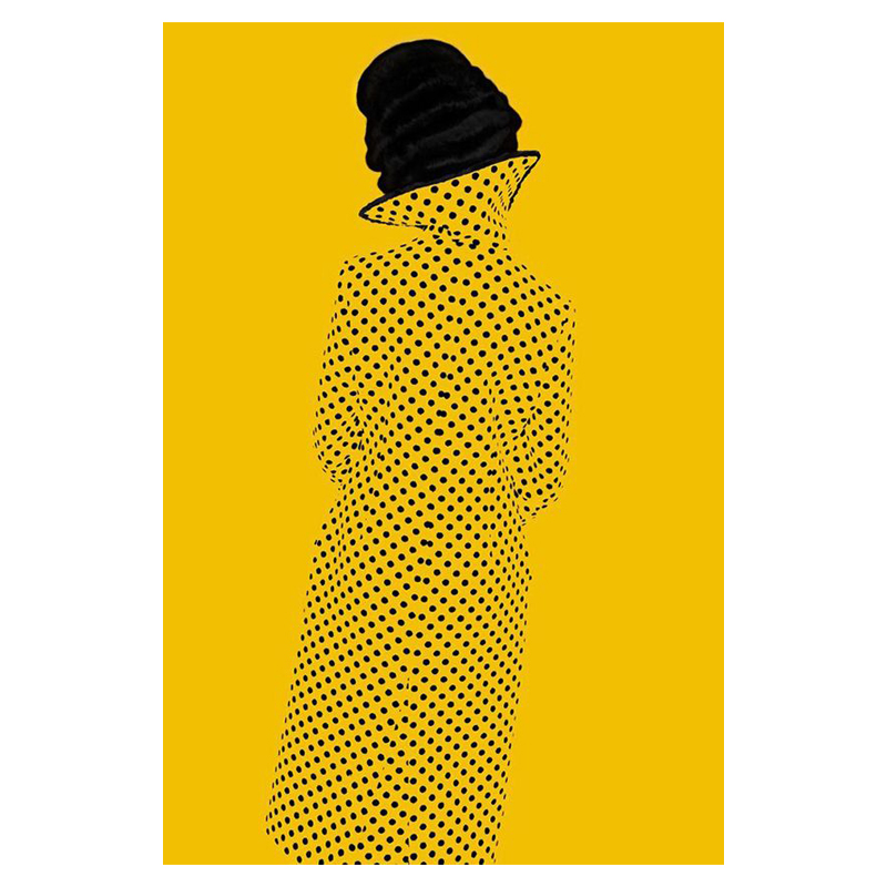 Картина Girl on mustard background Горчичный Черный Картина Girl on mustard background Горчичный Черный в Орле | Loft Concept