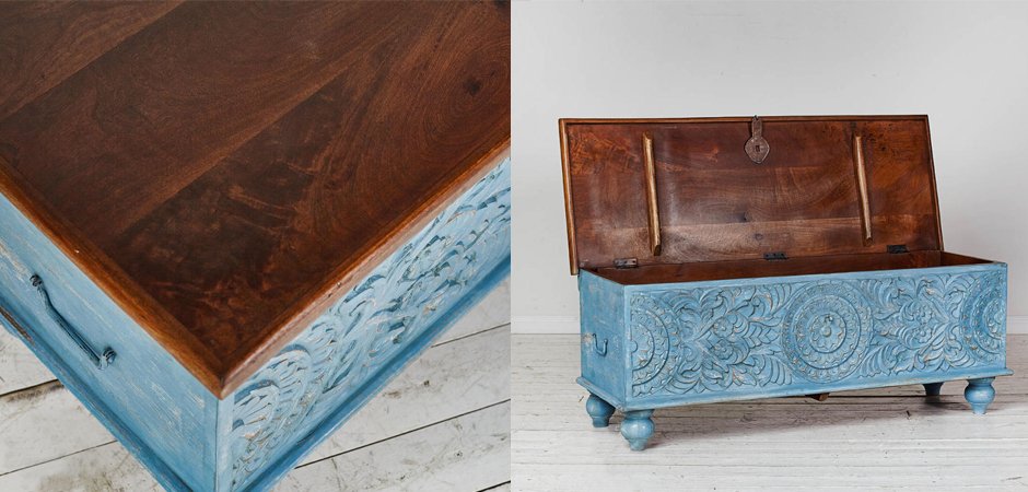 Сундук из массива манго большой Blue Mango Сундук из массива манго большой Blue Mango - Loft-Concept в Орле