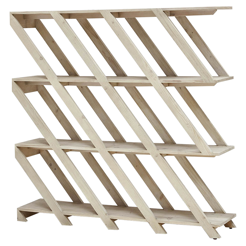 Стеллаж Diagonal Loft Wood Rack Древесина ivory ( слоновая кость ) в Орле | Loft Concept 