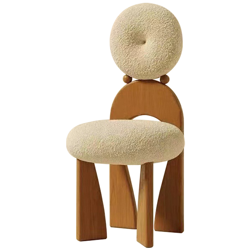 Стул Adem Boucle Wood Chair Молочный Древесина Стул Adem Boucle Wood Chair Молочный Древесина в Орле | Loft Concept