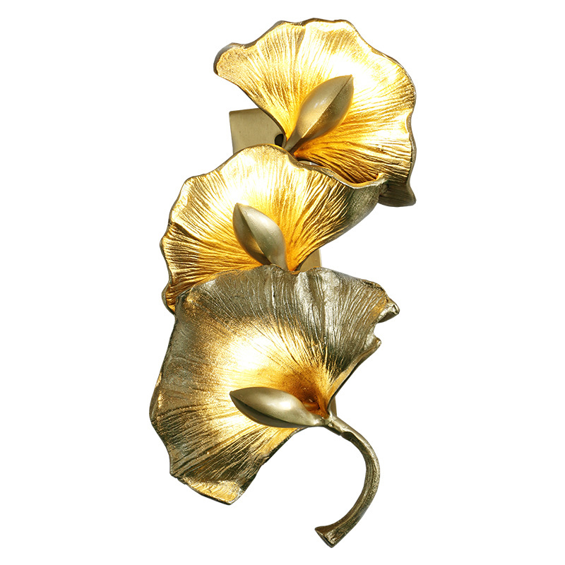 Дизайнерский настенный светильник Листья Гинкго Golden Ginkgo Leaves Золотой Дизайнерский настенный светильник Листья Гинкго Golden Ginkgo Leaves Золотой в Орле | Loft Concept
