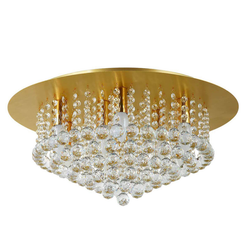 Потолочный светильник Cascade Chandelier Crystal 55 Глянцевое золото Прозрачное Стекло в Орле | Loft Concept 