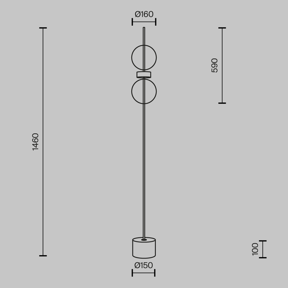 Напольный торшер светодионый Double Moon 3000К 15Вт в Орле