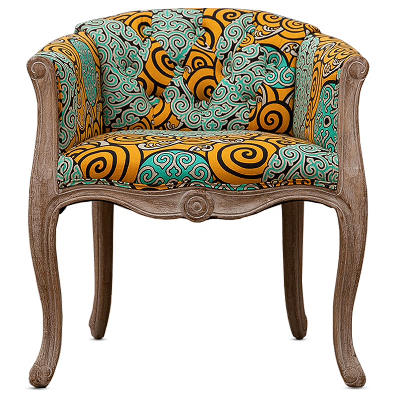 Кресло Yellow and Turquoise Ornament Chair Мульти Бежево-серый Кресло Yellow and Turquoise Ornament Chair Мульти Бежево-серый в Орле | Loft Concept