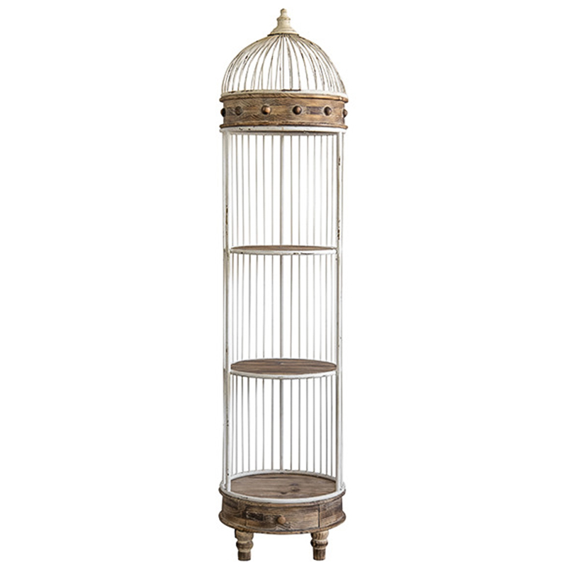 Стеллаж клетка Cage Rack White Provence Белый Коричневый в Орле | Loft Concept 