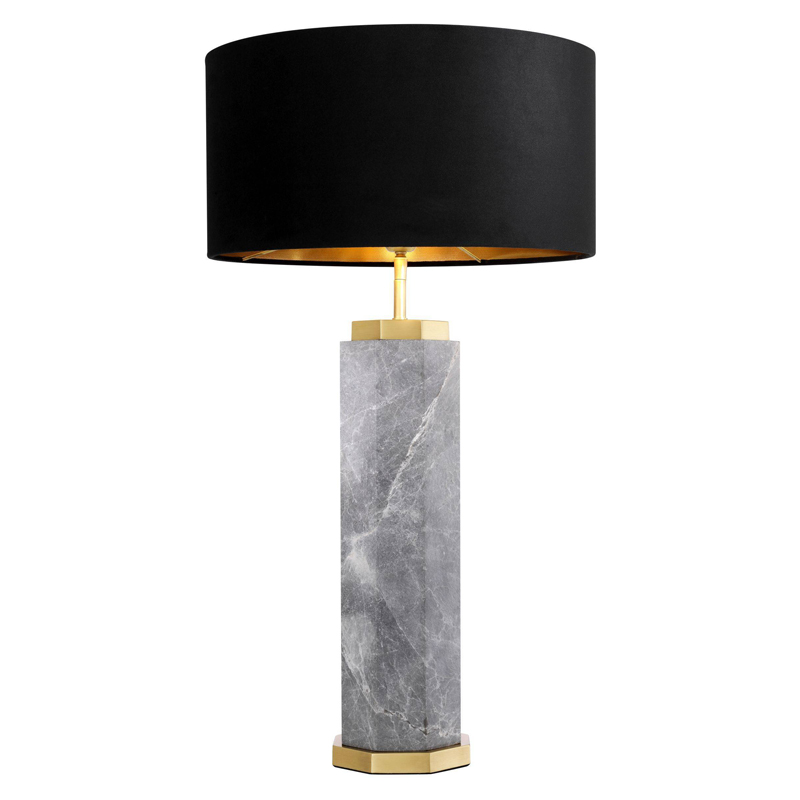Настольная лампа Eichholtz Table Lamp Newman Grey Латунь Античная полированная Серый Черный Настольная лампа Eichholtz Table Lamp Newman Grey Латунь Античная полированная Серый Черный в Орле | Loft Concept