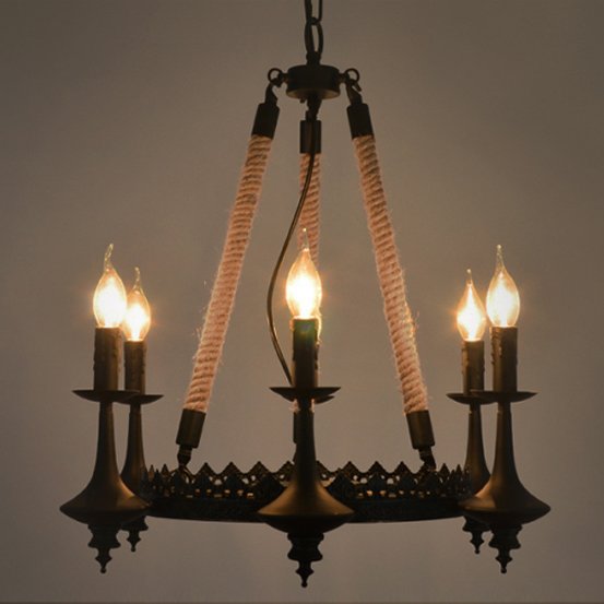 Люстра 6-Light Rustic Chandelier Черный Люстра 6-Light Rustic Chandelier Черный в Орле | Loft Concept