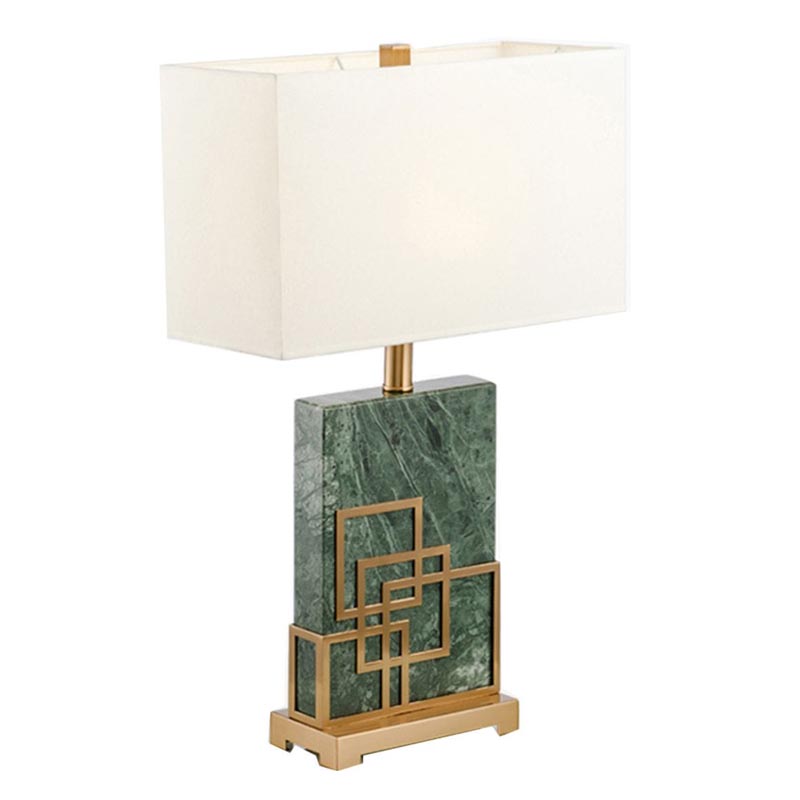 Настольная лампа Table Lamp marble green Зеленый Латунь Настольная лампа Table Lamp marble green Зеленый Латунь в Орле | Loft Concept
