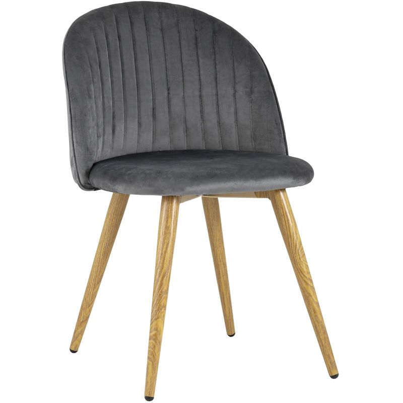 Стул Miruna Chair Серый Велюр Серый Древесина Стул Miruna Chair Серый Велюр Серый Древесина в Орле | Loft Concept