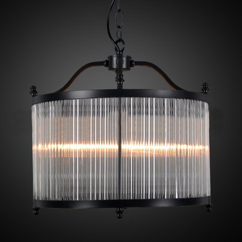 Люстра Glass Fringe Chandelier Round Черный Люстра Glass Fringe Chandelier Round Черный в Орле | Loft Concept