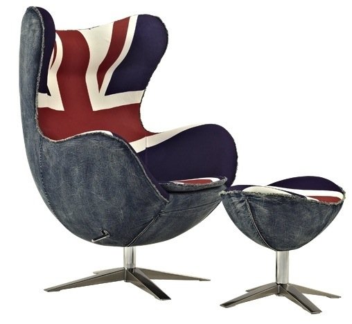 Кресло яйцо Egg Union Jack Denim Кресло яйцо Egg Union Jack Denim в Орле | Loft Concept