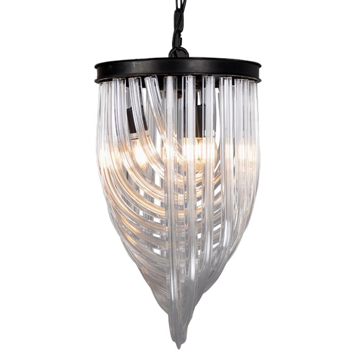 Люстра Chandelier Murano Clear Черный Прозрачное Стекло Люстра Chandelier Murano Clear Черный Прозрачное Стекло в Орле | Loft Concept
