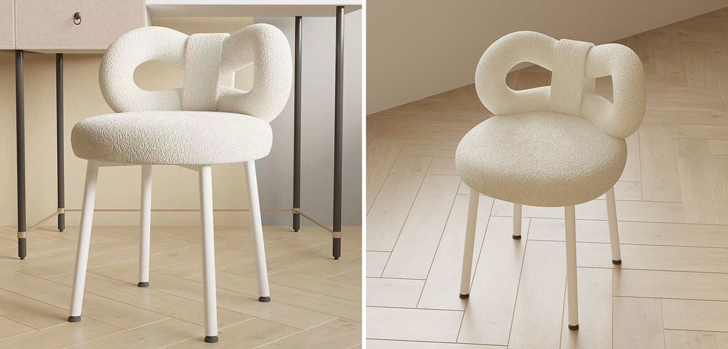 Стул Claire White Boucle Chair - фото