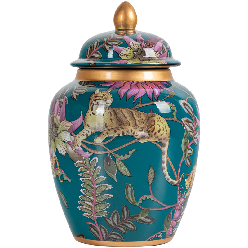 Ваза с крышкой Leopard Flowers Vase Emerald Изумрудный Мульти Ваза с крышкой Leopard Flowers Vase Emerald Изумрудный Мульти в Орле | Loft Concept