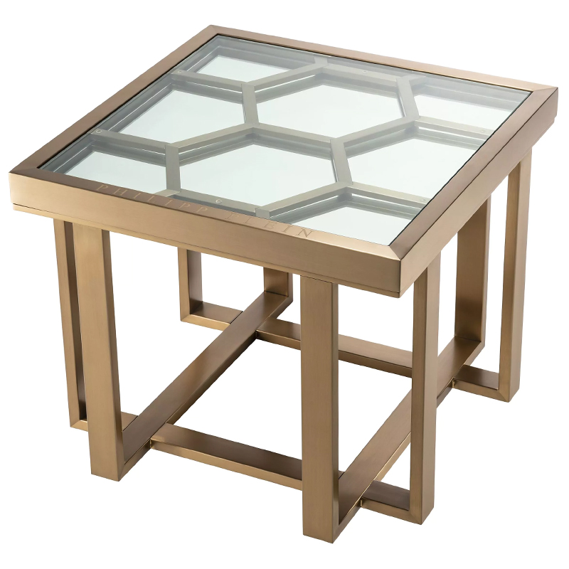 Приставной стол Philipp Plein Side Table Skeleton Золотой Прозрачное Стекло Зеркало Приставной стол Philipp Plein Side Table Skeleton Золотой Прозрачное Стекло Зеркало в Орле | Loft Concept
