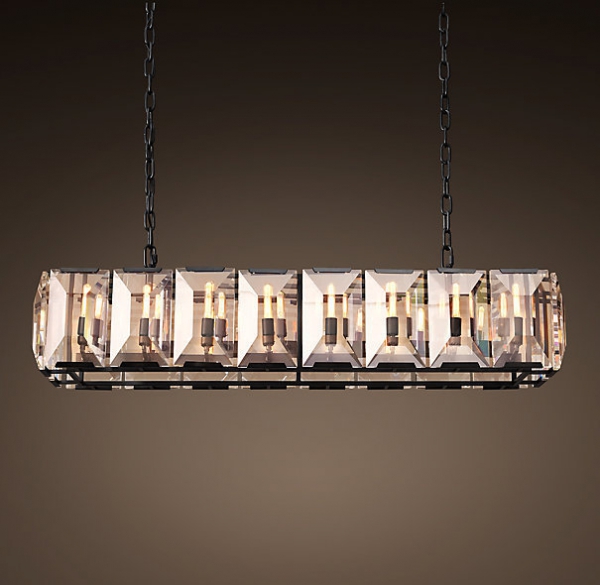 Люстра RH Harlow Crystal Square Chandelier 16 Черный в Орле | Loft Concept 