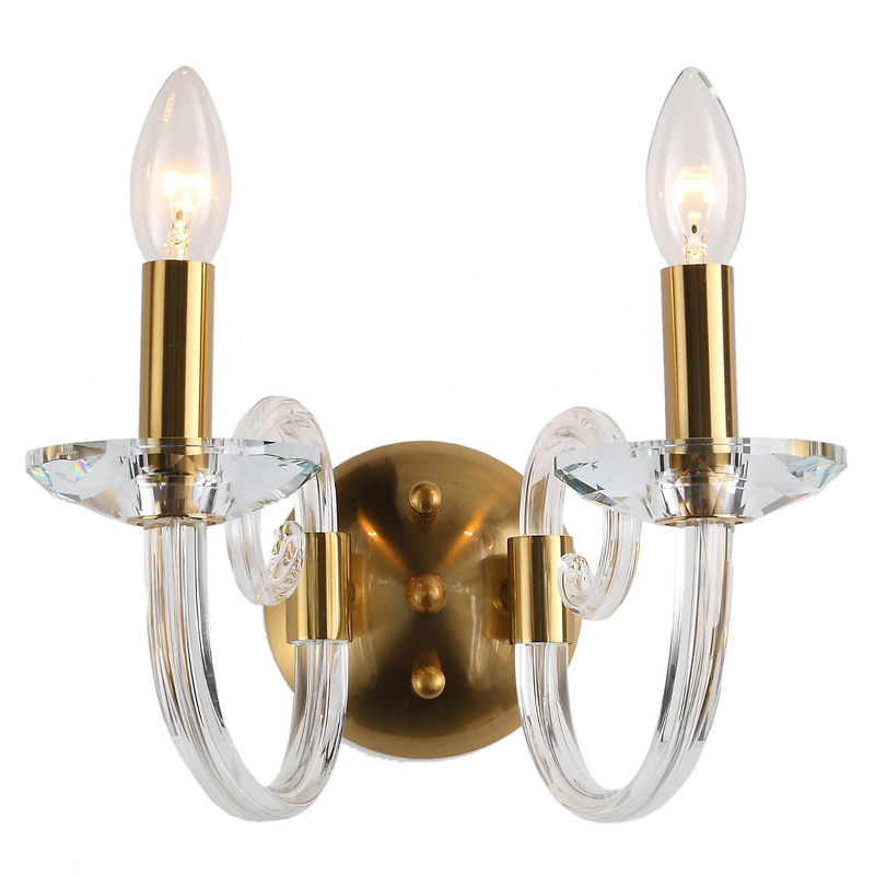 Бра Twisted Glass Candles Wall Lamp Золотой Прозрачное Стекло Бра Twisted Glass Candles Wall Lamp Золотой Прозрачное Стекло в Орле | Loft Concept