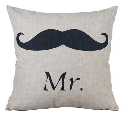 Подушка Mr. mustache Черно-белый Подушка Mr. mustache Черно-белый в Орле | Loft Concept