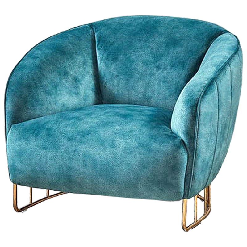 Кресло Luciano Chair Голубой Глянцевое золото Кресло Luciano Chair Голубой Глянцевое золото в Орле | Loft Concept