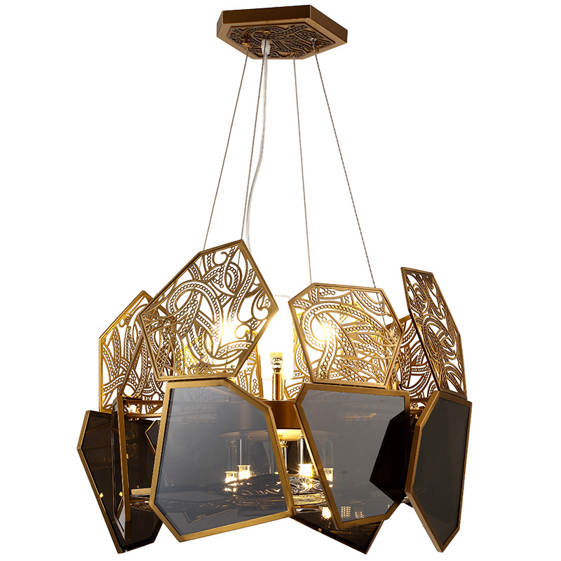 Люстра ART LUXURY CHANDELIER Прозрачный черный Золотой Люстра ART LUXURY CHANDELIER Прозрачный черный Золотой в Орле | Loft Concept