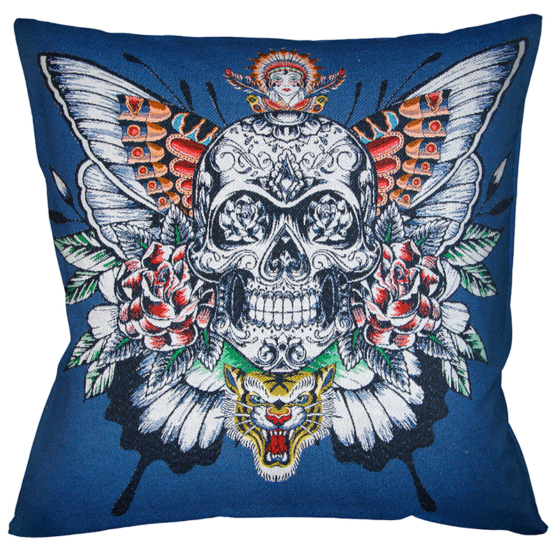 Декоративная подушка Ghost Rider Blue Мульти Декоративная подушка Ghost Rider Blue Мульти в Орле | Loft Concept