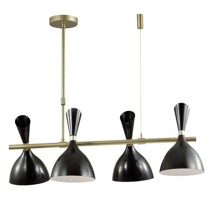 Люстра Duke Chandelier line 4 black Черный матовое золото Люстра Duke Chandelier line 4 black Черный матовое золото в Орле | Loft Concept