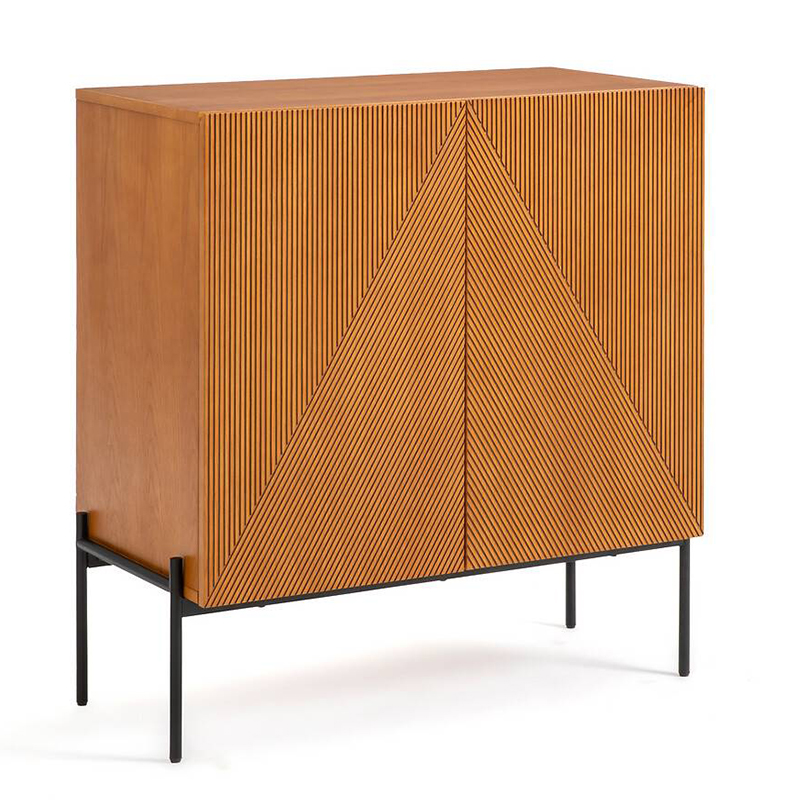 Комод-бар с геометрическим рисунком на дверцах Anders Chest of drawers Темный дуб Комод-бар с геометрическим рисунком на дверцах Anders Chest of drawers Темный дуб в Орле | Loft Concept