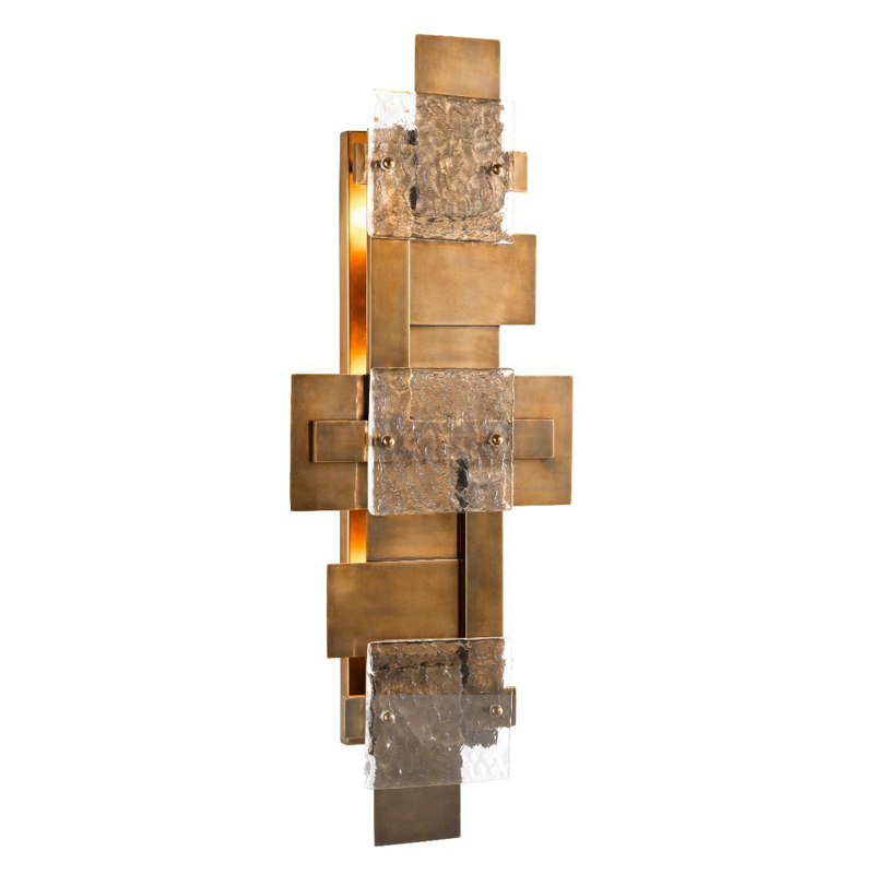 Бра Eichholtz Wall Lamp Langham Прозрачный Винтажная латунь Бра Eichholtz Wall Lamp Langham Прозрачный Винтажная латунь в Орле | Loft Concept