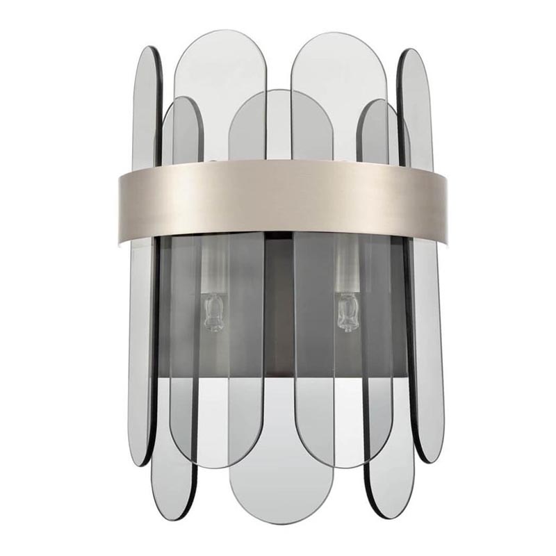Бра Decorative Oval Smoky Plates Sconce Дымчатый (Smoke) Никель Сатин в Орле | Loft Concept 