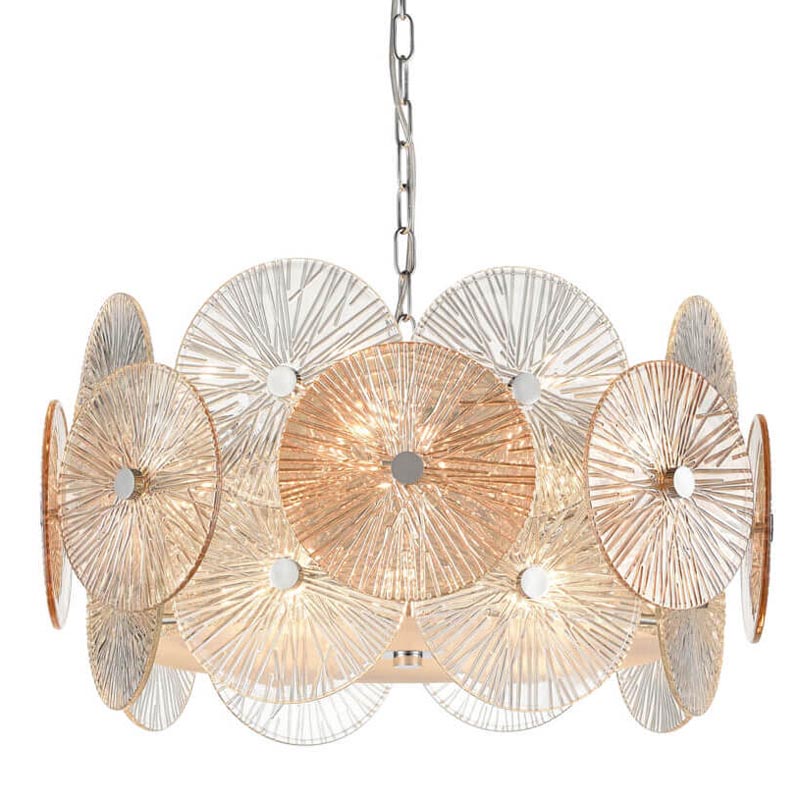 Люстра Decorative Glass discs Chandelier chrome Хром Прозрачный Люстра Decorative Glass discs Chandelier chrome Хром Прозрачный в Орле | Loft Concept