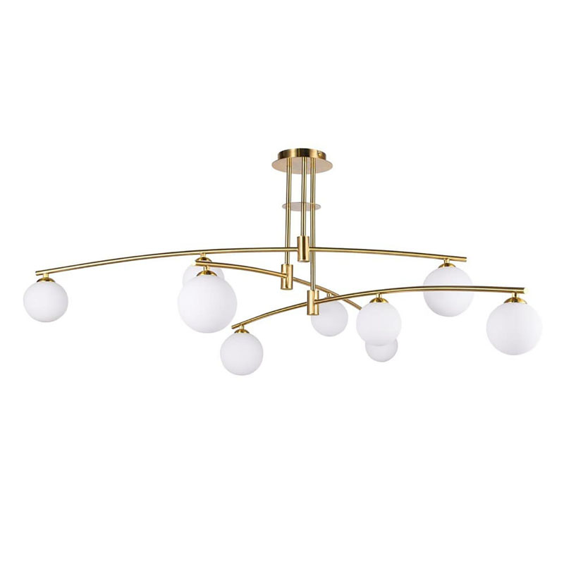 Люстра Glendon Chandelier 9 Balls Бронза Белый Люстра Glendon Chandelier 9 Balls Бронза Белый в Орле | Loft Concept