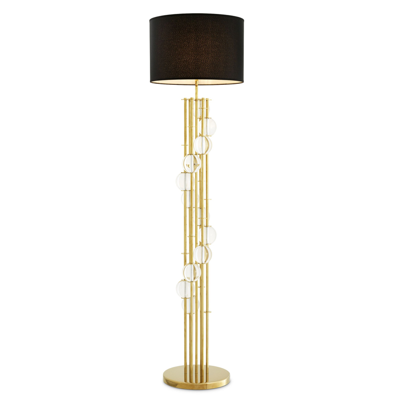 Торшер Eichholtz Floor Lamp Lorenzo Gold & black Глянцевое золото Черный Прозрачный Торшер Eichholtz Floor Lamp Lorenzo Gold & black Глянцевое золото Черный Прозрачный в Орле | Loft Concept