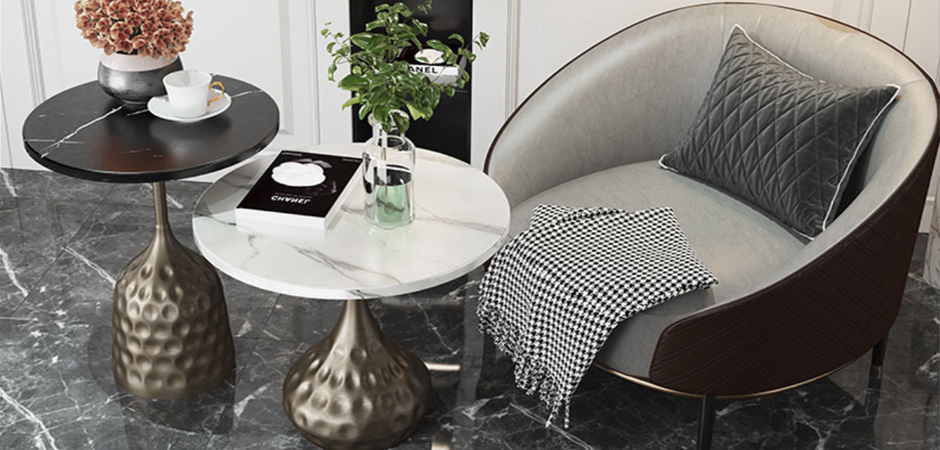 Приставной стол Cluster Surface Bronze Black Stone Side Table Приставной стол Cluster Surface Bronze Black Stone Side Table - Loft-Concept в Орле