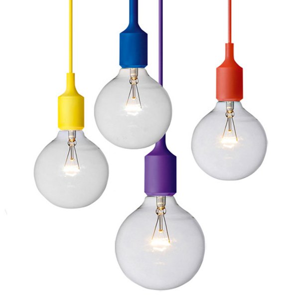 Подвесной светильник Muuto E27 Color Салатовый Бирюзовый Желтый Синий Серый Голубой Оранжевый Красный Черный Белый в Орле | Loft Concept 