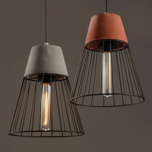 Подвесной светильник Cement Droplight Pendant Light cone Серый Красный Черный Подвесной светильник Cement Droplight Pendant Light cone Серый Красный Черный в Орле | Loft Concept