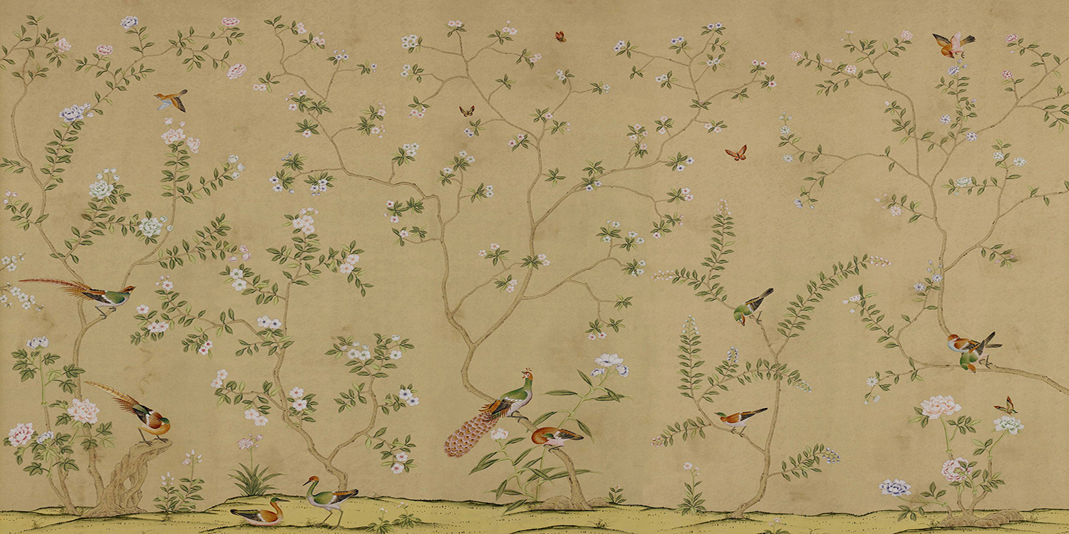 Обои ручная роспись Badminton Mocha - фото