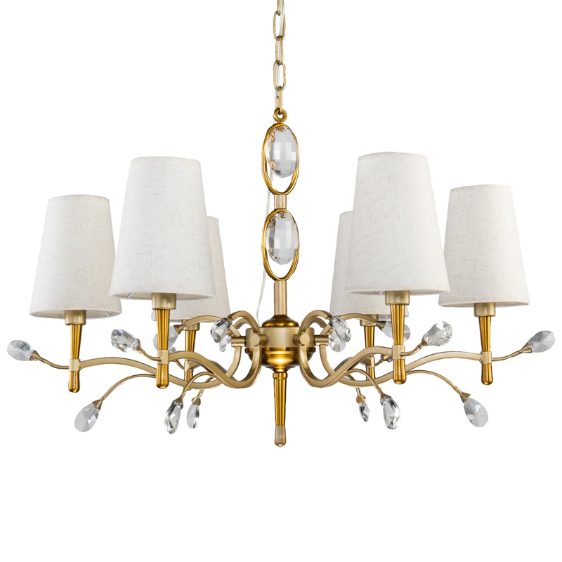 Люстра Desiree Chandelier 77 Латунь матовое золото Белый Прозрачный Люстра Desiree Chandelier 77 Латунь матовое золото Белый Прозрачный в Орле | Loft Concept
