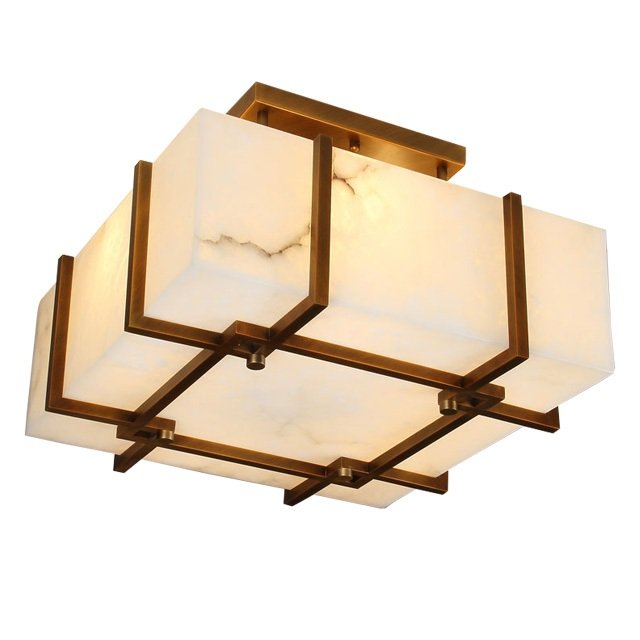 Потолочный светильник Marble light top Белый Латунь Потолочный светильник Marble light top Белый Латунь в Орле | Loft Concept