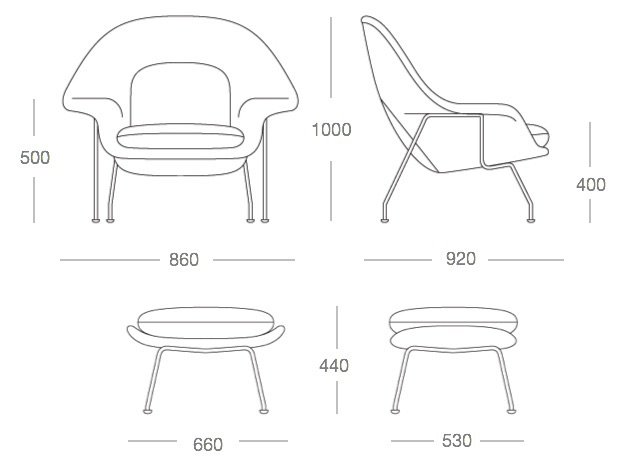 Кресло Womb Chair and Ottoman в Орле