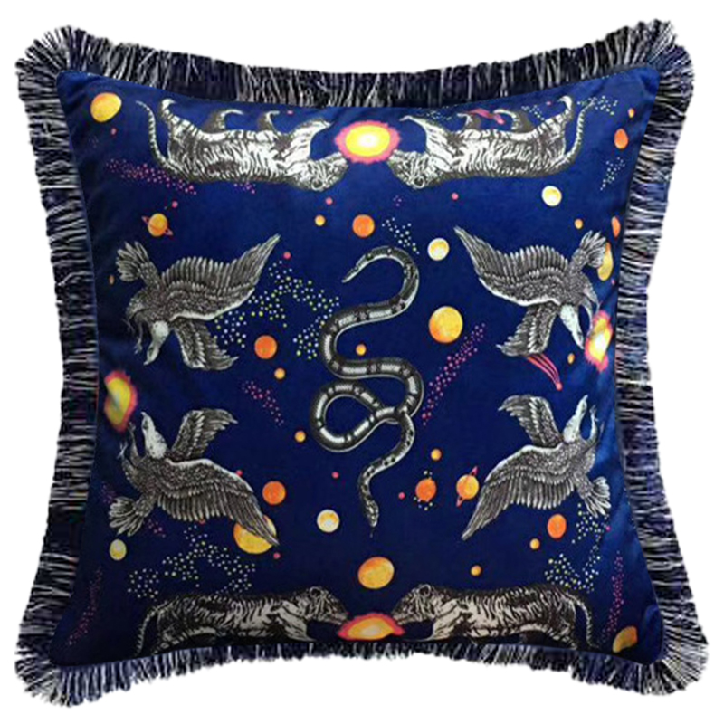 Декоративная подушка Cтиль Gucci Night Синий Декоративная подушка Cтиль Gucci Night Синий в Орле | Loft Concept