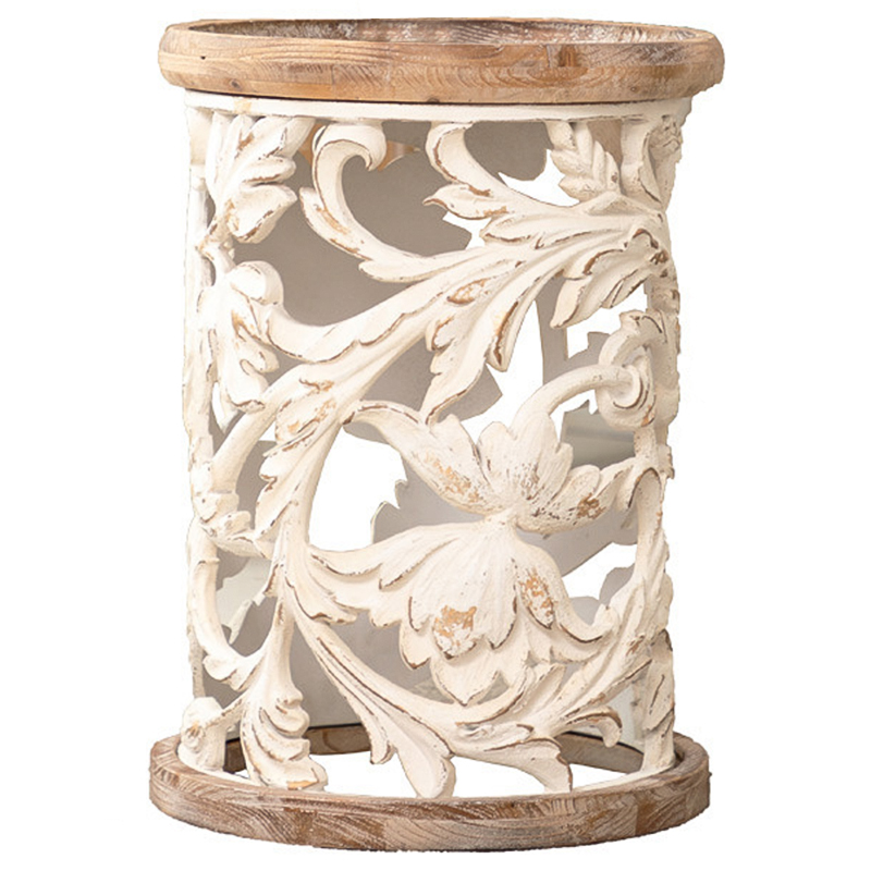Приставной стол Fleurette Provence Side Table 42 Древесина Белый Золотой Приставной стол Fleurette Provence Side Table 42 Древесина Белый Золотой в Орле | Loft Concept