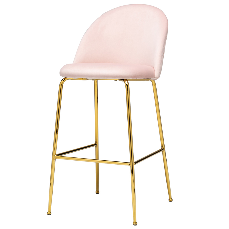 Барный стул Vendramin Bar Stool pink Розовый пастельный Глянцевое золото Барный стул Vendramin Bar Stool pink Розовый пастельный Глянцевое золото в Орле | Loft Concept
