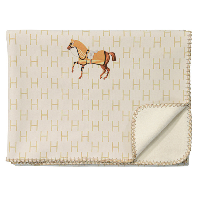 Плед Hermes Pattern Horse Plaid Бежевый Коричневый Плед Hermes Pattern Horse Plaid Бежевый Коричневый в Орле | Loft Concept
