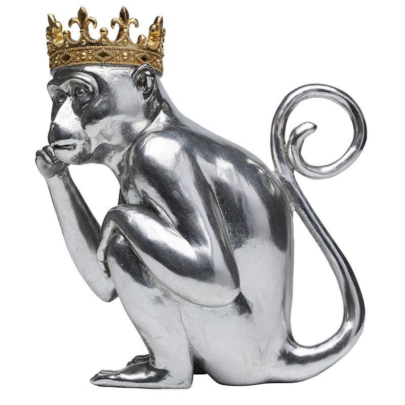 Статуэтка обезьяна в короне серебряная Golden Monkey Сатиновое Серебро Золотой Статуэтка обезьяна в короне серебряная Golden Monkey Сатиновое Серебро Золотой в Орле | Loft Concept
